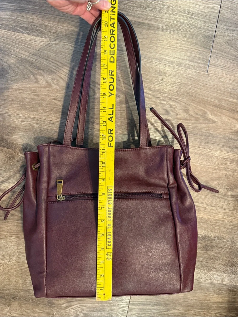Frye and Co. Vegan Barolo Burgundy Red Tote Shoulder Bag